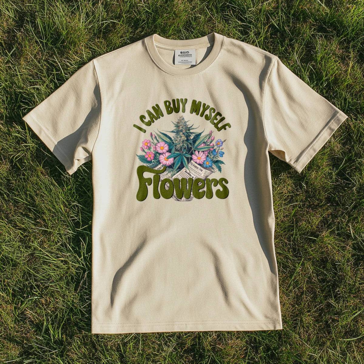 Bold Blooms: Cannabis & Confidence Tee | Heavyweight Unisex Crewneck T-shirt